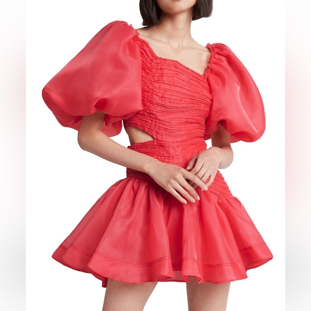 Aje sculptural Joan puff sleeved mini dress in pink